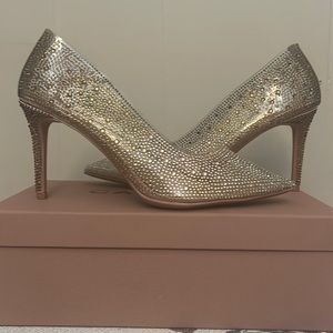 Rose Gold Rhinestone Heels 9.5 from Dillards